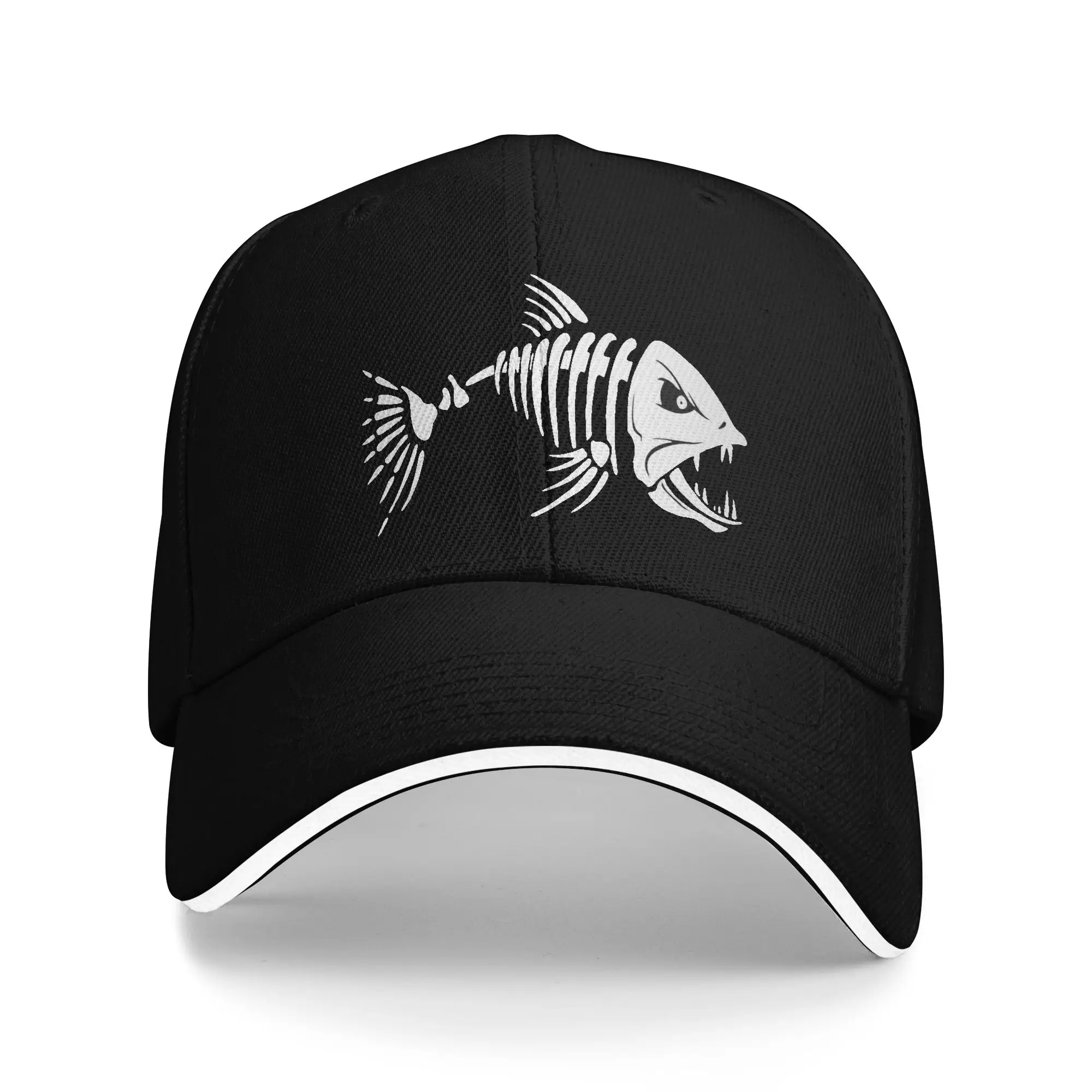 Personalized Fashion Fish Bone Fishing Skeleton Baseball Cap Men Women Adjustable Adult  Dad Hat Outdoor Sun Hat