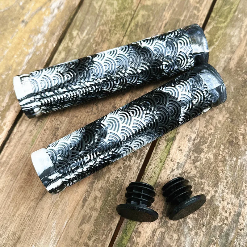 Universal Dragon Scale Pattern MTB Handle Grips, Wear-resistant Anti-slip Rubber Grips, for Bicycle Folding Bike Cycling Accesso