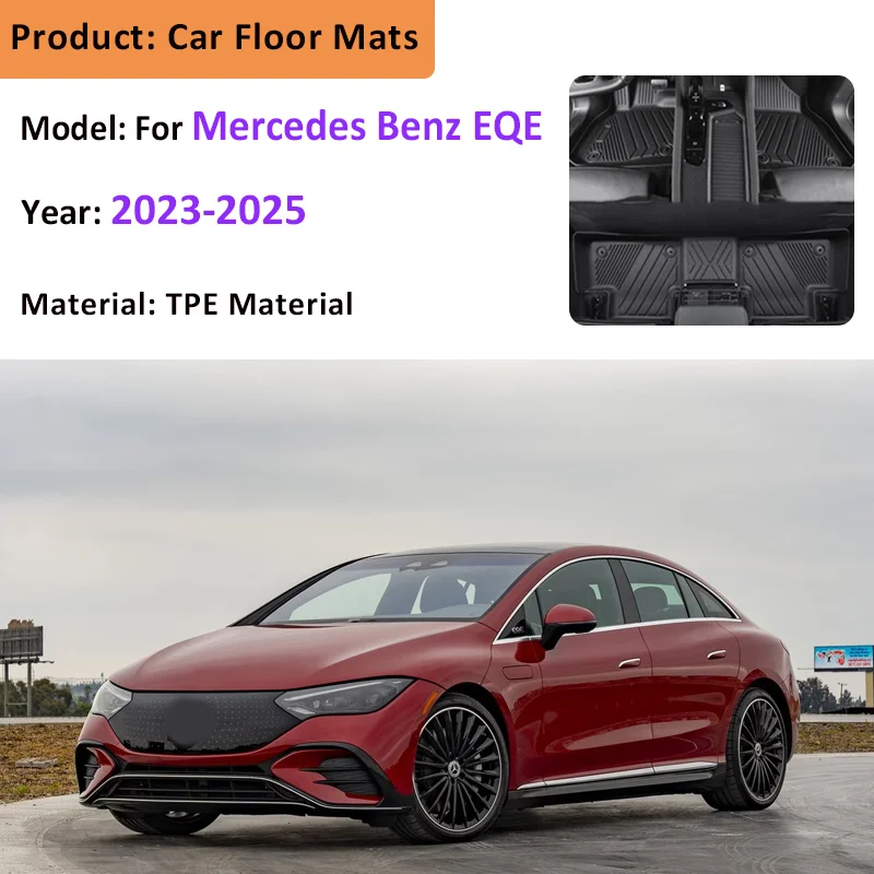 

Для Mercedes Benz EQE аксессуары V295 2023 2024 2025 автомобильный напольный коврик с левым рулем TPE пылезащитный коврик аксессуары для салона автомобиля
