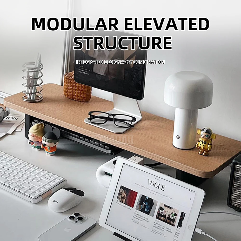 OSB Board Monitor Riser Desk Storage Organizer, Modular Laptop Stand for M30s Modular PC