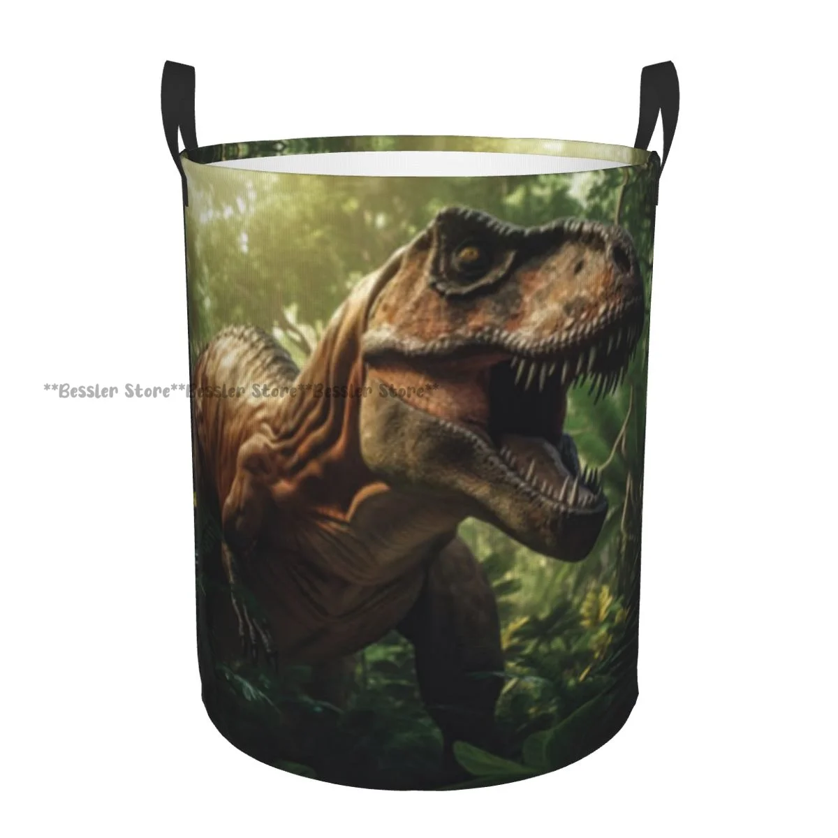 Foldable Laundry Basket for Dirty Clothes Tyrannosaurus Rex Walking In The Forest Storage Hamper Kids and Baby Home Organizer