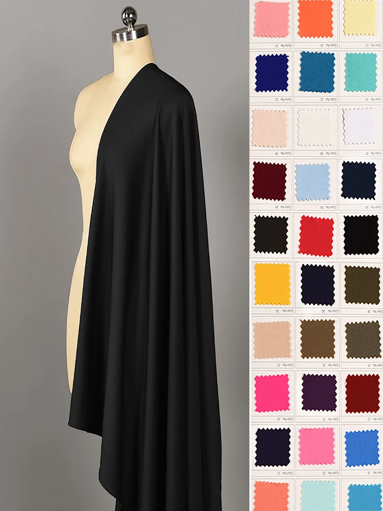 Tejido de punto scuba fino y suave, antiarrugas, elástico en 4 direcciones, para coser faldas, camisetas y chaquetas, por medio metro.