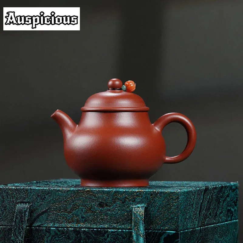 185ml Authentic Chinese Yixing Raw Ore Dahongpao Purple Clay Teapot Handmade Household Puer Kungfu Teaset Customized Drinkware