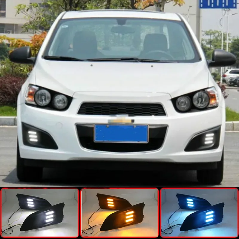 1 zestaw do Chevrolet Chevy AVEO Sonic 2011 2012 2013 Samochodowe światło LED DRL Światło do jazdy dziennej Światło dzienne z kierunkowskazem — zdjęcie 3