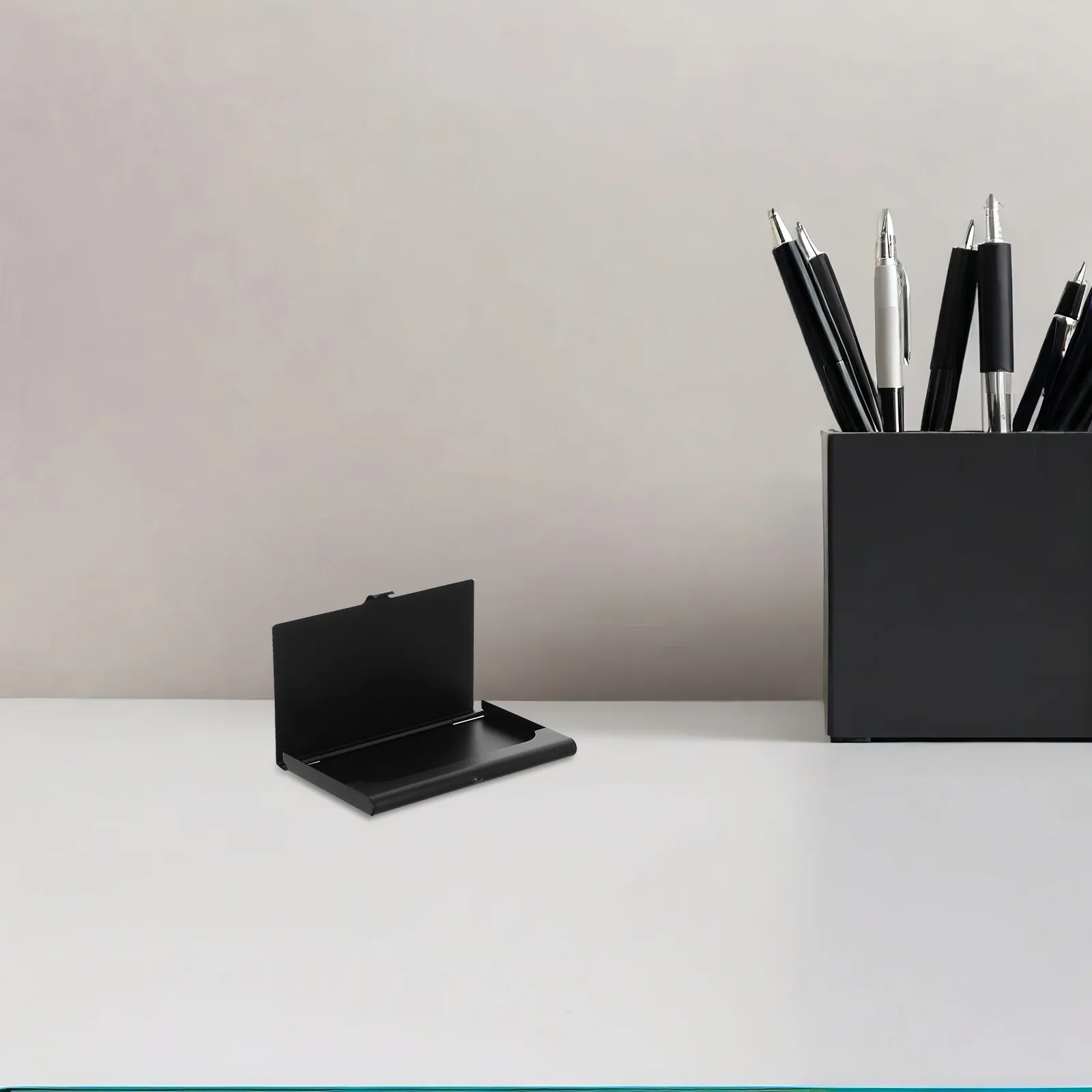 Aluminum Ultra Thin Business Card Holder Minimalist Style Lightweight Compact Design for Office Use Stylish Card Storage