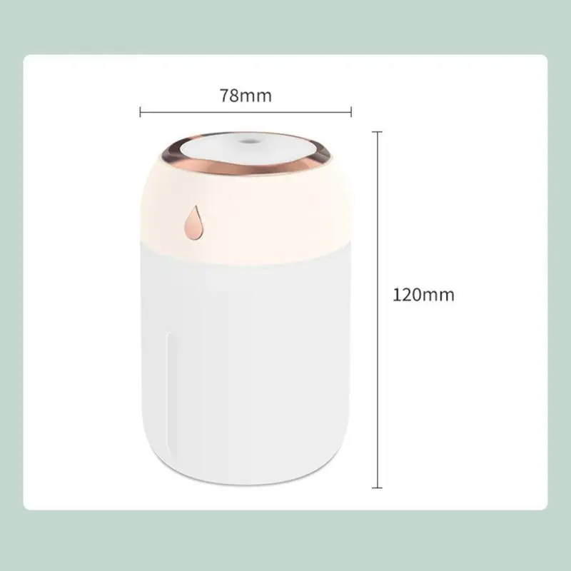 Electric 330ml Portable Mini Air Humidifier USB Ultrasonic Cool Mist Air Oil Diffuser Romantic Color LED Lamp Air Humidifier