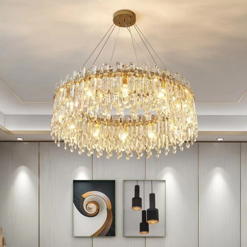 Lustre de cristal moderno e luxuoso para quarto, lindo, criativo, atmosfera de luxo, decoração led, sala de estar