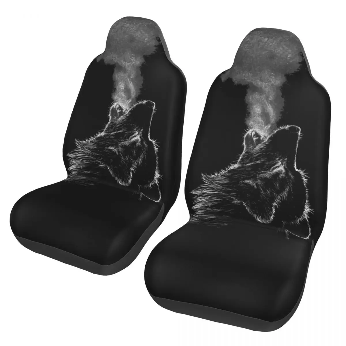 

Wolf Car Seat Cover Set 2 Pcs for Cars Auto SUV Universal Protector Accessories