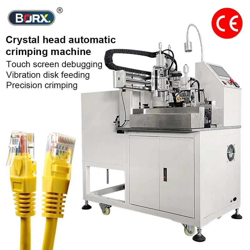 Automatic Crystal Head Crimping Machine RJ45 Crystal Head Class 5 Class 6 Riveting Phone Line Network Cable Cutting Pressure