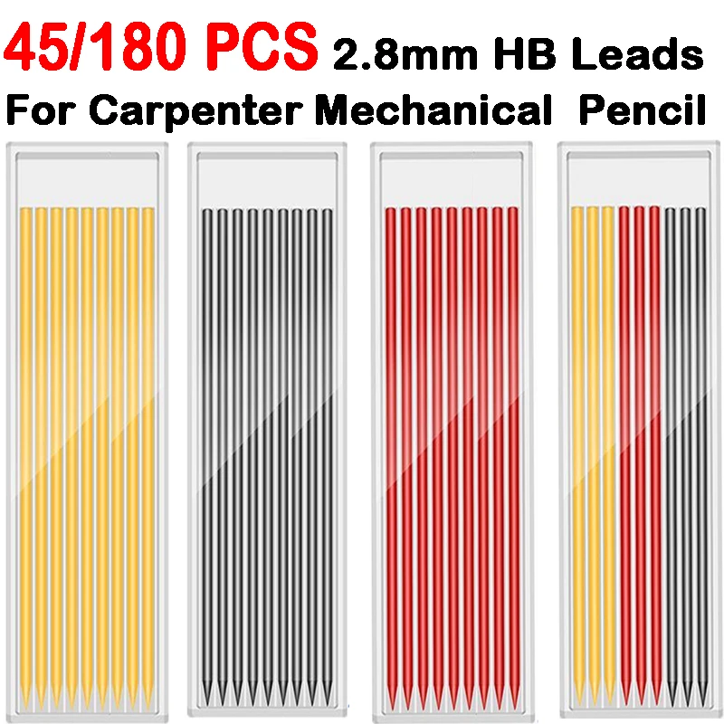 solida mecanica carpinteiro lapis recargas carpenters lapis chumbo substituicao material escolar papelaria 28 milimetros 45 pcs 90 pcs 180 pcs 01