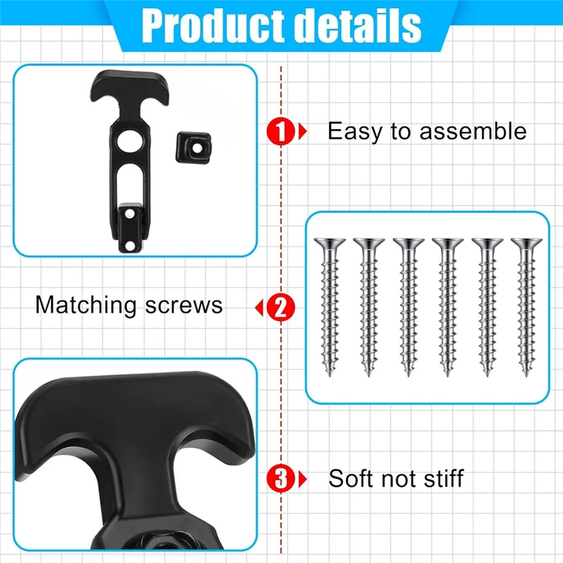 Frische flexible T-Griff-Gummi-Zugriegel mit Schrauben für Werkzeugschrank für Motorhaube, Kühler, Boot, 2 Stück