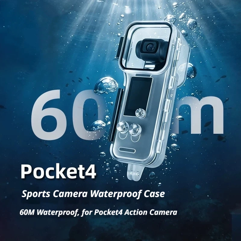 Waterproof Case For DJI Osmo Pocket 4 Diving Housing Case 60M Underwater Diving Protective Shell Pocket 4 Camera Accessories