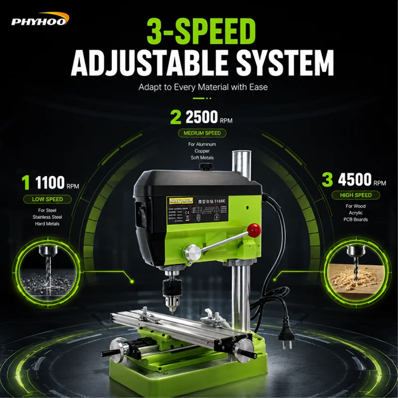 PHYHOO Jewelry Bench Drill Pre - огляд і ціна Mini Milling Machine Table Cross Slide Xy