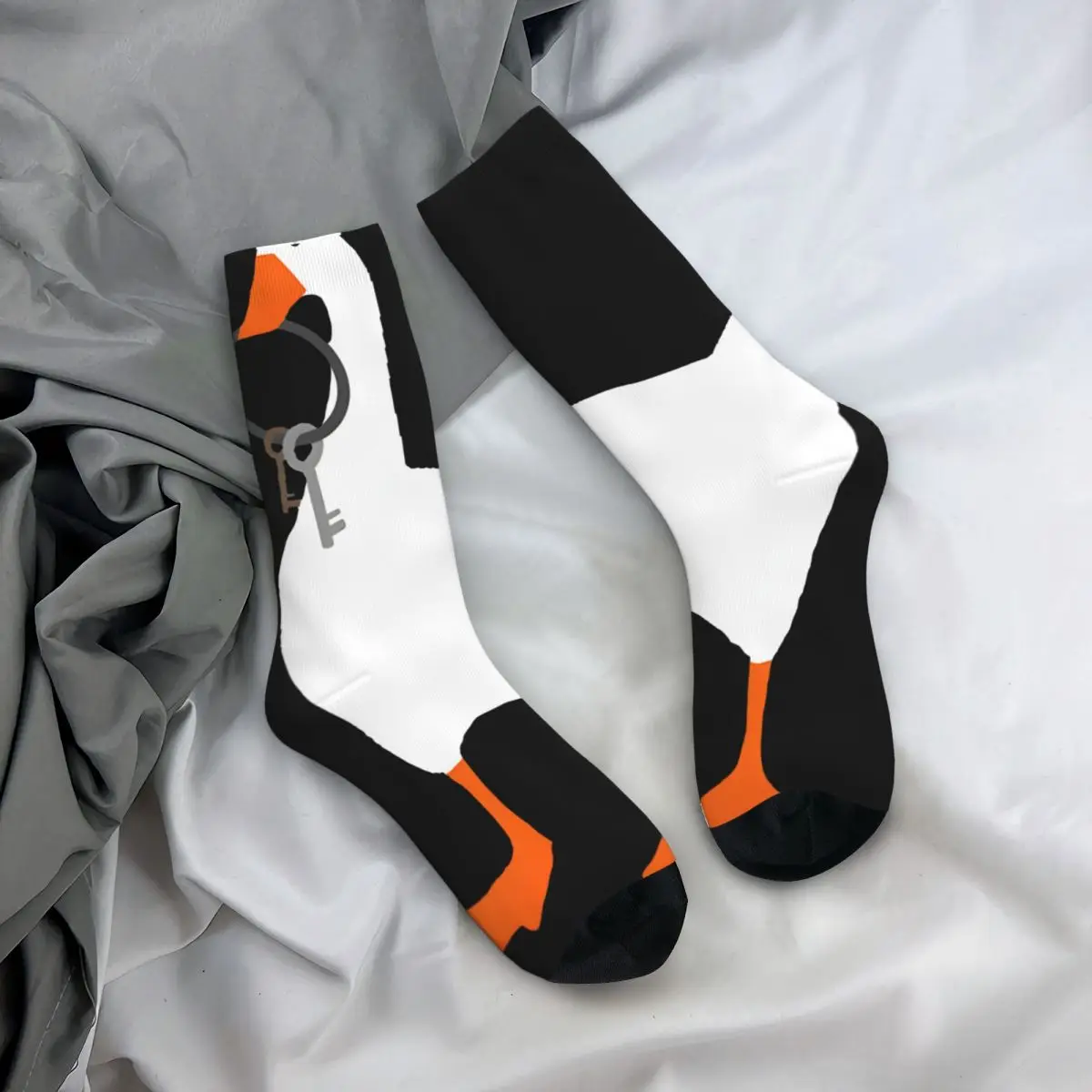 Key Men's Socks Retro Harajuku U-Untitled Goose Game Street Style Novelty Seamless Crew Sock