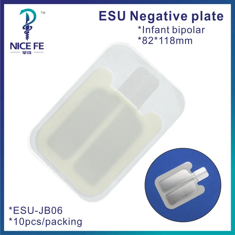 10pcs Disposable Bipolar  ESU grounding negative Plate Infant Size 118*82mm For Electrosurgical Pencial