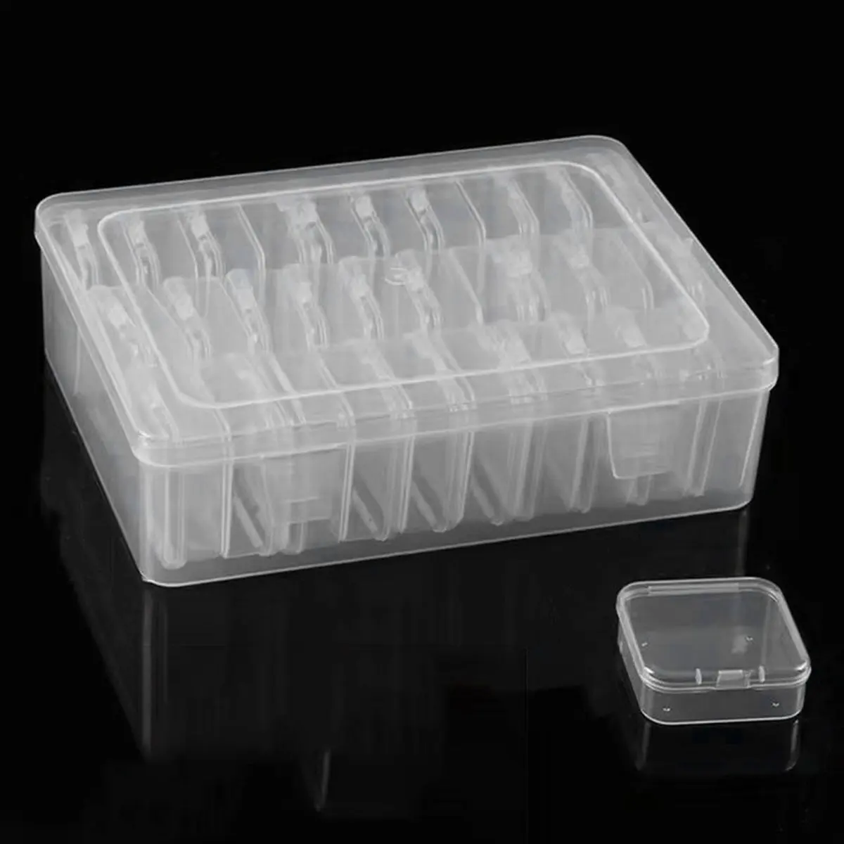 N14R Top DIY Diamondpainting Embroidery Storage Box, with 30 Squares for Beads and Accessories Display.