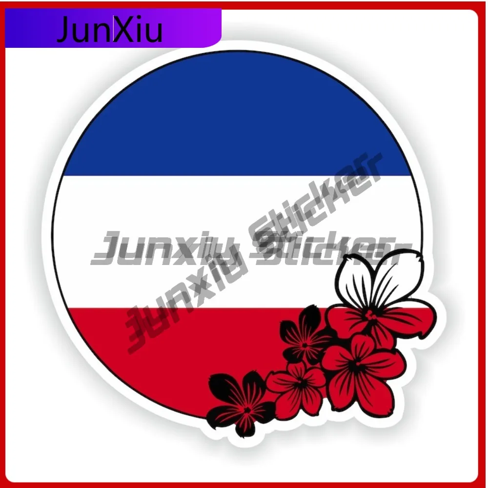 

Yugoslavia Round Cool Window UV Resistant Decal Accessory Flower Waterproof Window Stickers Badge Anti Accessory Cool Helmet