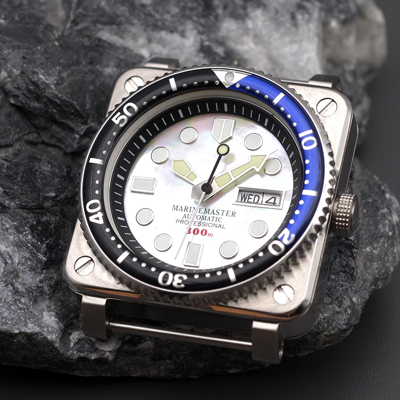 New Square Men's Watch   Fit NH35 NH36 Automatic Movement 10ATM Waterproof Diver Watch For Stainless Steel Sapphire Glass