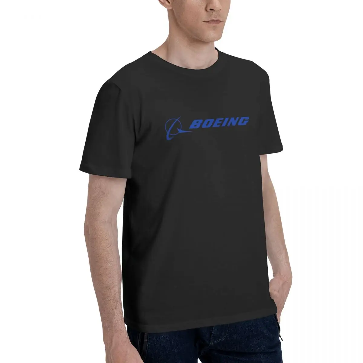 Boeing Logo T-Shirt Cotton Top Solid T Shirt Tops Tshirts