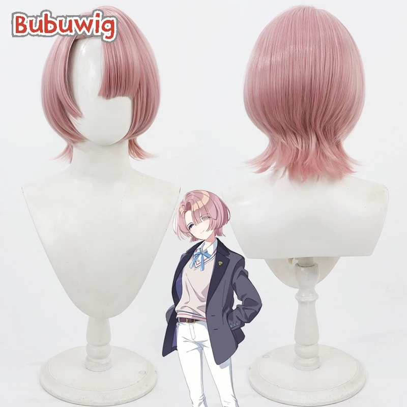 

Bubuwig Synthetic Hair Arimura Mao Cosplay Wigs Project Imas Gakuen Idolmaster Arimura Mao 30cm Short Pink Wig Heat Resistant