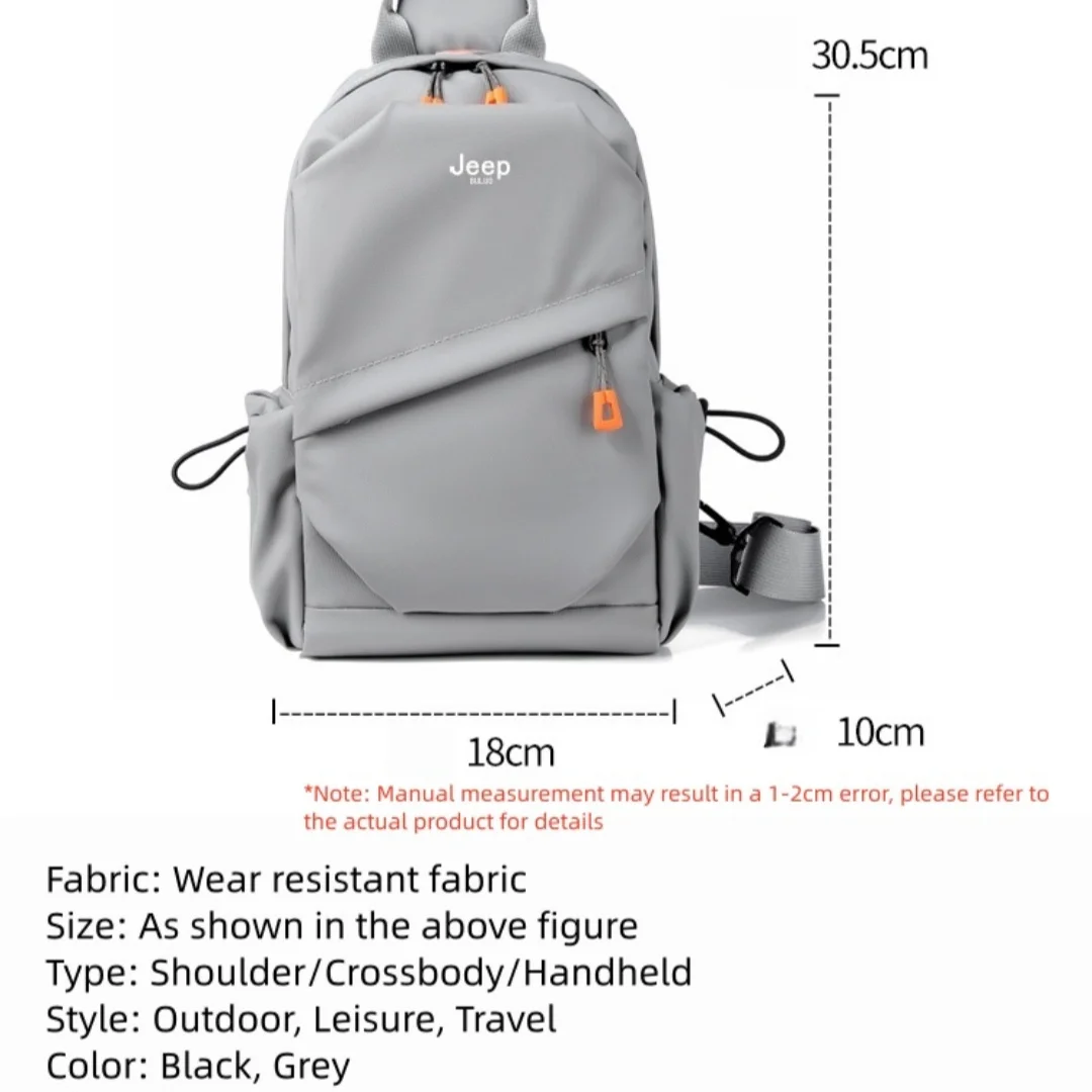 JEEP BULUO Brand New High Quality Men Chest Sling Bags Crossbody Shoulder Bag Travel Pack Male Fashion Hot New