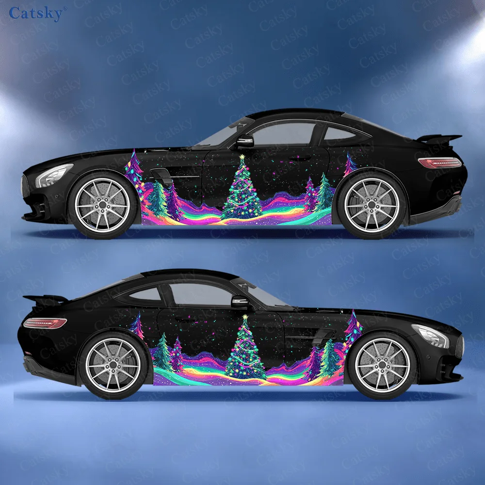 

Рождественская елка, мечтательный автомобиль, виниловые наклейки, самоклеящаяся наклейка из ПВХ, подходит для грузовиков, внедорожников, украшения, автоаксессуары, подарок