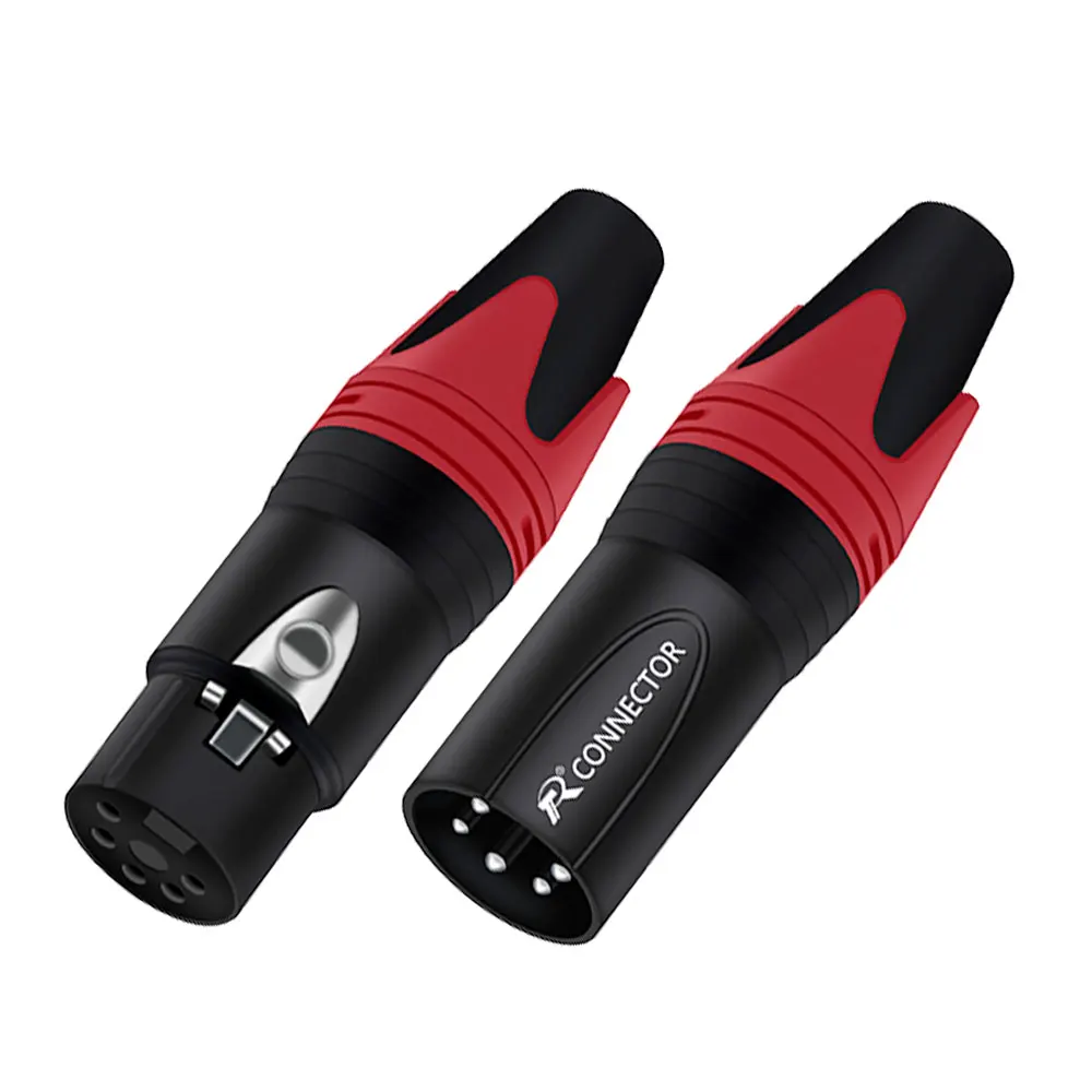 10pcs/lot 5 Pin XLR Connector Male / Female Jack Plug Nickel Plated 5 Pole Microphone Jack MIC Cable Terminal Audio Connector