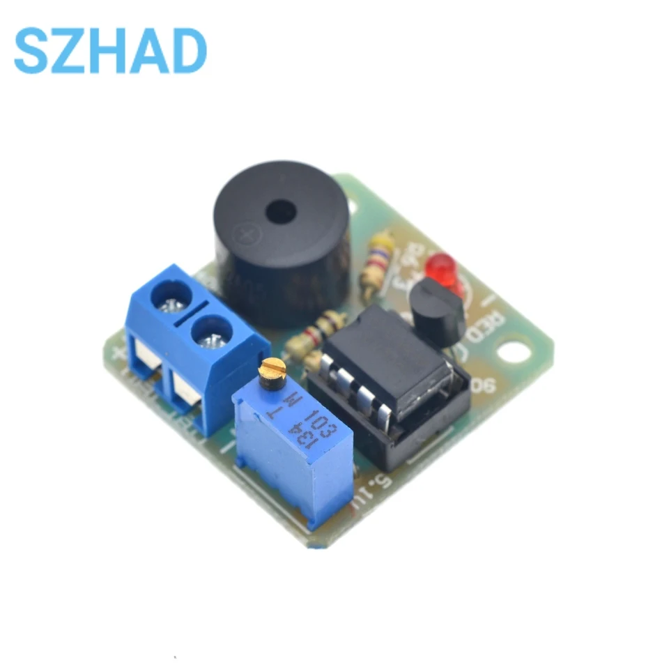 LM358 Accumulator 9V 12V Sound Light Alarm Board Buzzer Prevent Over Discharge Controller Module