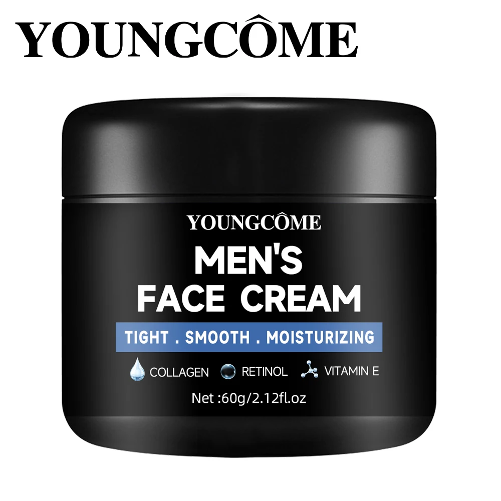 YOUNGCOME Crema hidratante de colágeno para hombres con retinol y vitaminas Crema facial antiarrugas refrescante e hidratante para envejecimiento
