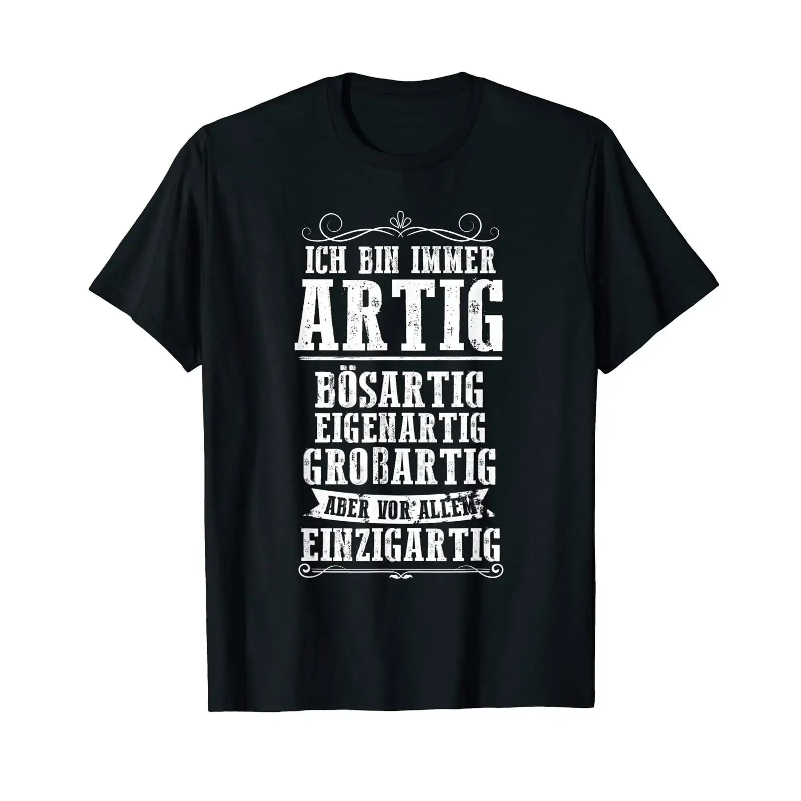 Ich Bin Immer Artig T Shirt vintage Washed Stylish Casual Stretched graphic Soft Slightly Top For Everyday Wear Breathable