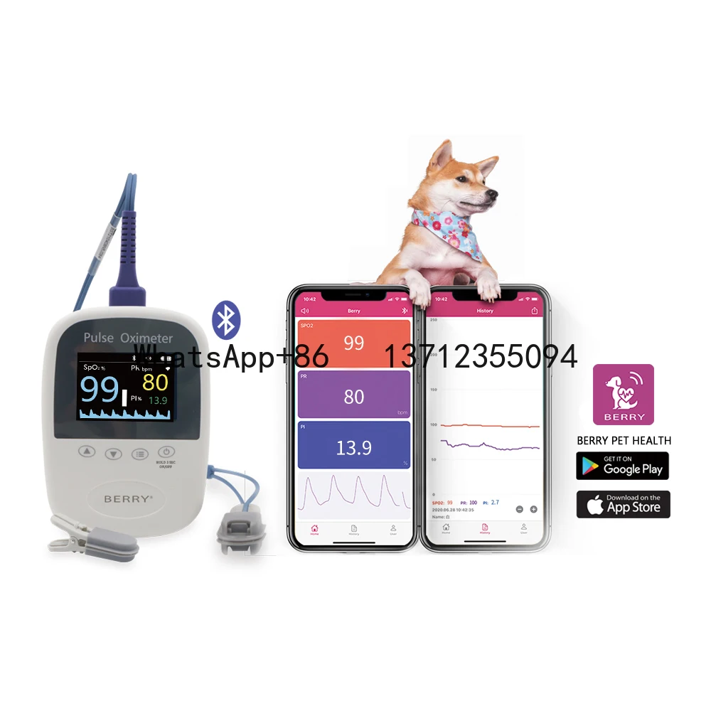 Small Animal Veterinary Pet Pulse Oximeter Handheld Vet Instrument for Diagnosis & Shot Use in Animal Hospitals