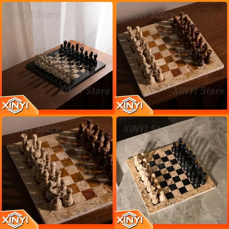 Imported natural jade chessboard for antique handmade ornaments for model room living room study desktop lattice chess decor