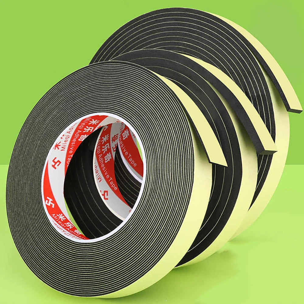 Black Tape EVA Foam Single-Sided Adhesive High Viscosity Foam Foam Adhesive Shock Absorption Anti-Collision Window Sealing