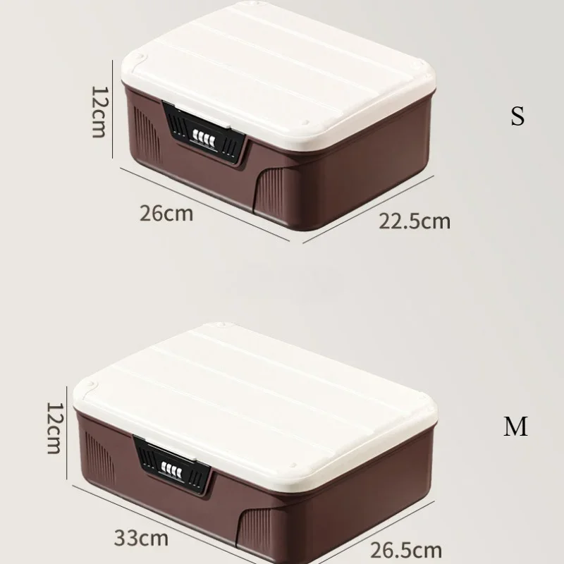 Four Digit Password Lock Safe Box Passport Portable Medicine Organizer Case Household Cash Jewelry Privacy Security Storage Box