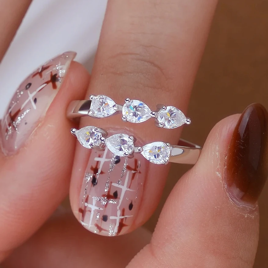 

FEOBUR 1,8 карата сертифицированные кольца с муассанитом в форме капли воды для женщин, чистое серебро S925, кольца с одним хвостом, лабораторное обручальное кольцо с бриллиантами, ювелирные изделия