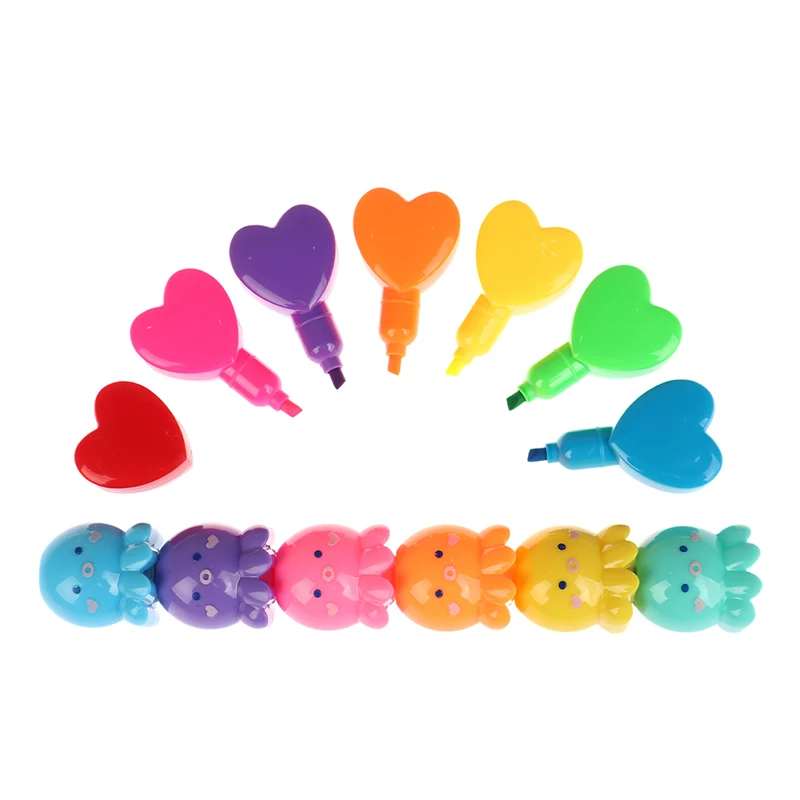 1Pc Creative Cat Claw Bear Shape Highlighter Cartoon Cute Can Be Separated Wide Pen Thick Pen Student Line Color Marker