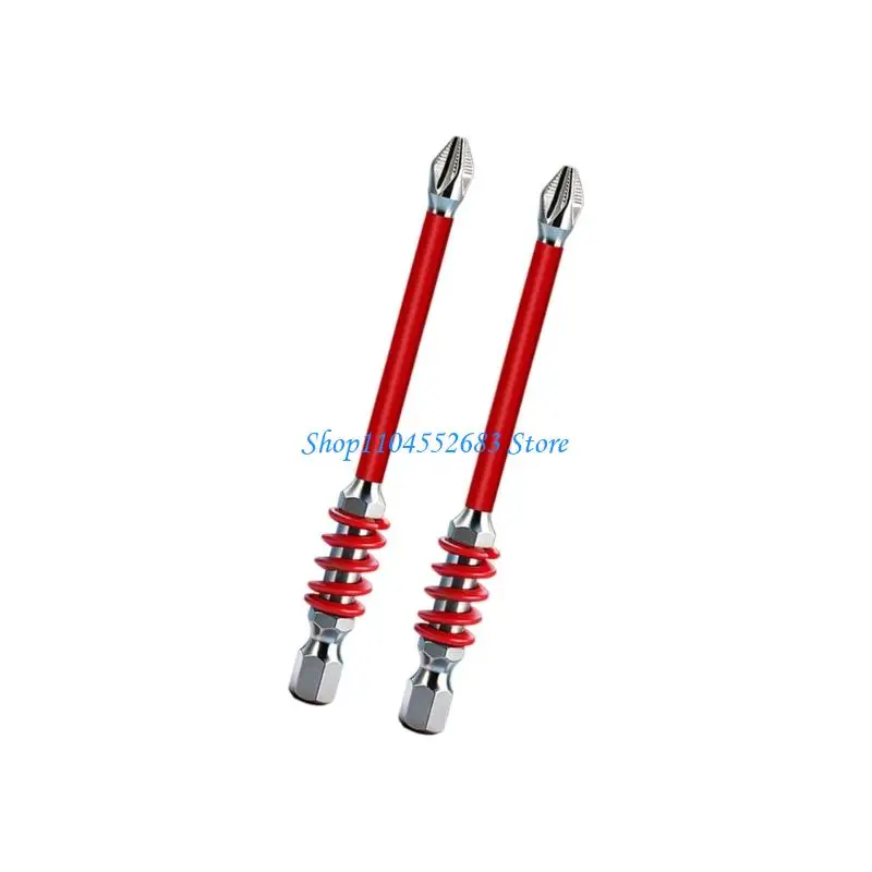 

Y6GD 2Pcs Universal 6.35mm Antislip Bit Spring Action Hold Impact Proof