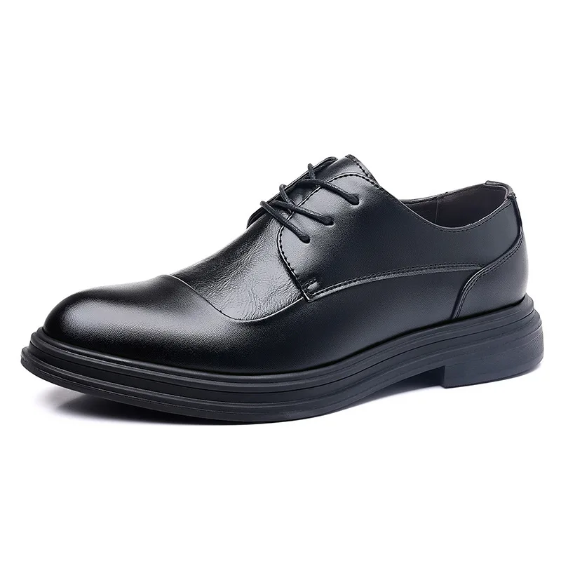 Zapatos formales de vestir para Hombre, calzado de cuero para boda, Derby, marrón, oficina, Oxford