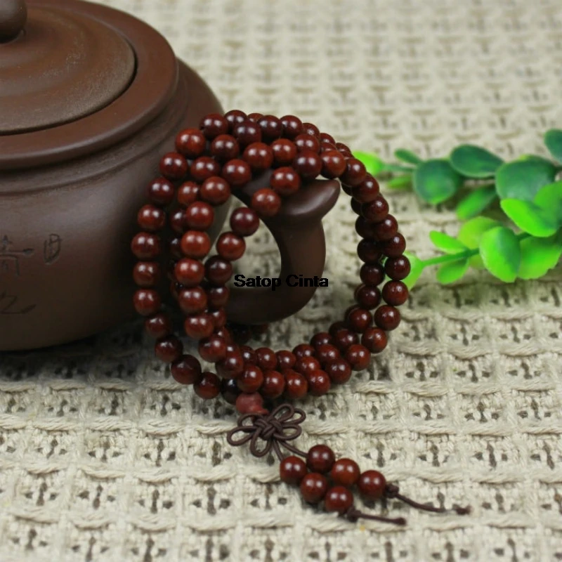 1Pcs Red Sandalwood Car Gear Shift Knob Meditaiton Beaded Bracelets Decoration Sandalwood Mala Bead 6-20mm Creative Car Ornament
