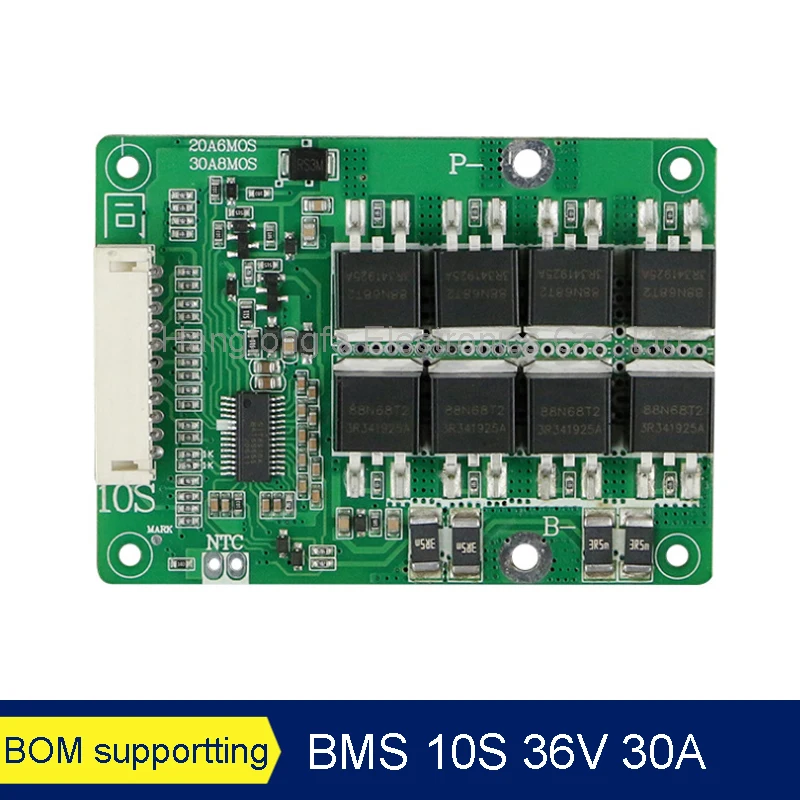 BMS 10S 36V 30A PCM PCB For 3.7V Lithium ion 18650 Battery Pack with Balance Function For E-bicycle Scooter Charging