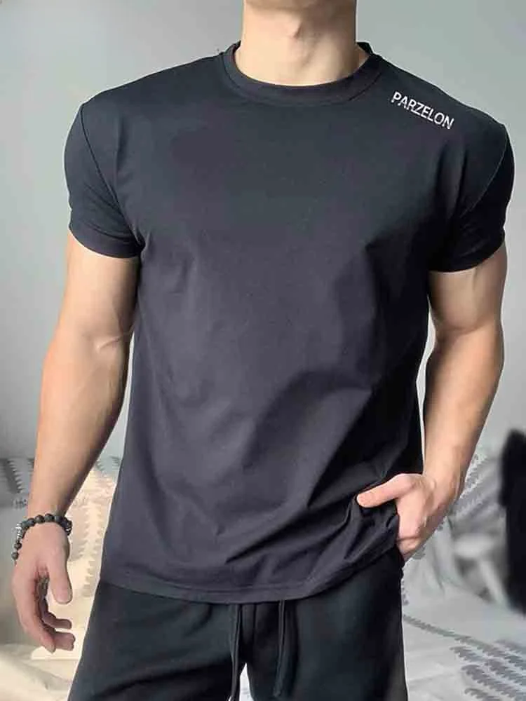 

Мужская летняя футболка American Sle Softell Quick Dry с коротким рукавом, модная, эластичная, для бега и тренировок, тонкая