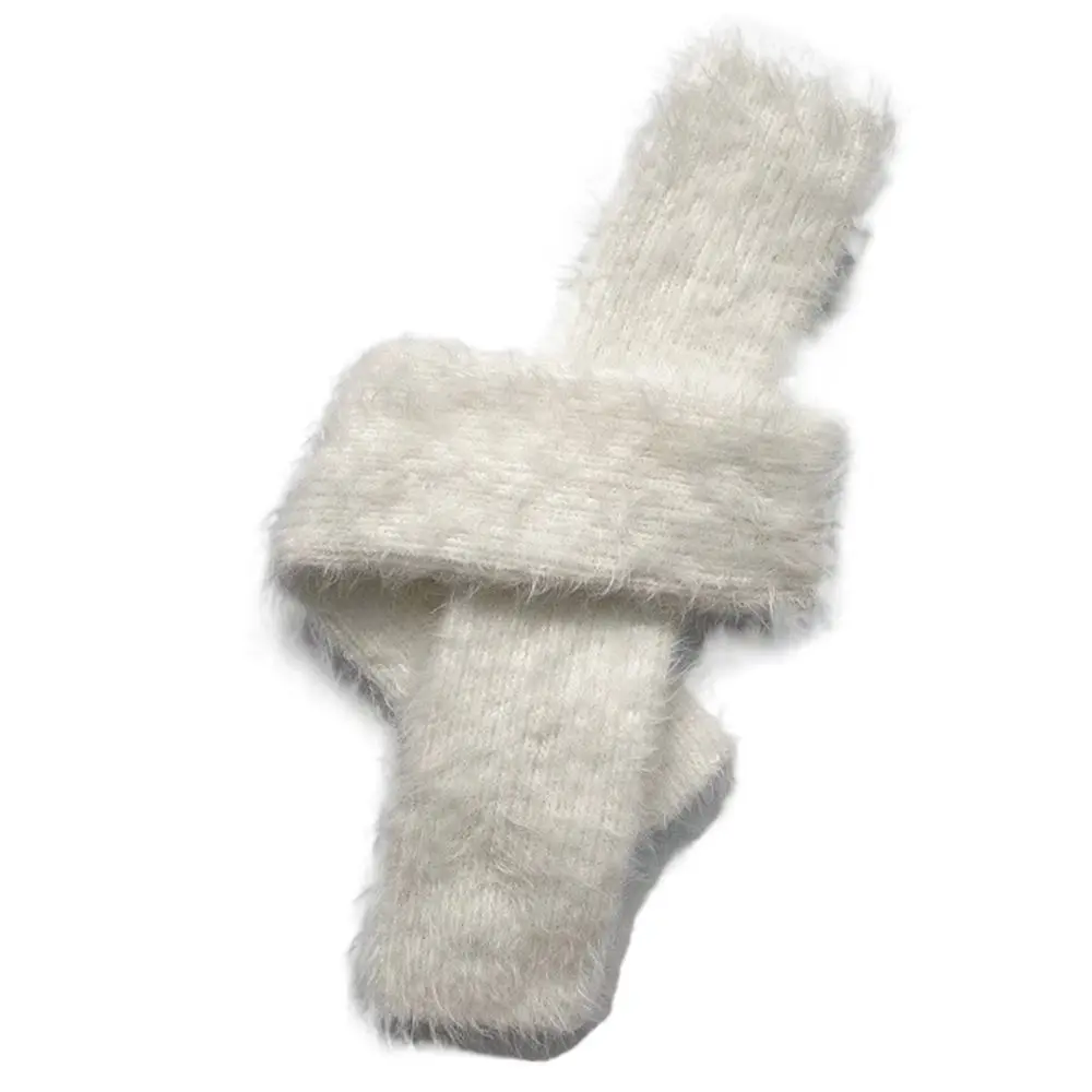 Socks Solid Color Boots Cover Wool Thickened JK Uniform  Women Leg Warmers Knitted Foot Cover Gloves Lolita Arm Sleeves