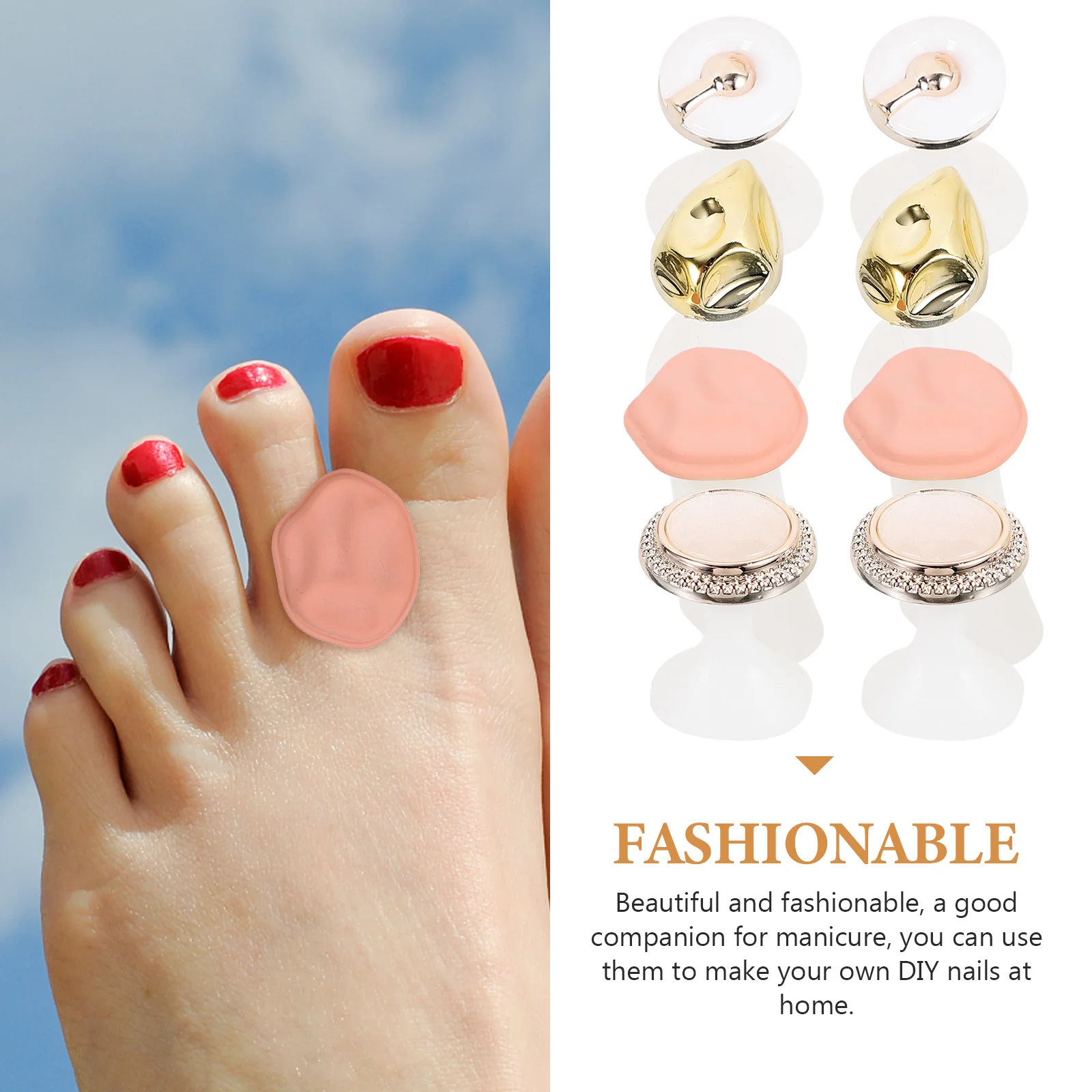 

8 шт. силиконовые разделители для пальцев ног, мягкие гибкие декоративные педикюрные лаки для ногтей, прокладки для пальцев ног для женщин, принадлежности для ногтей