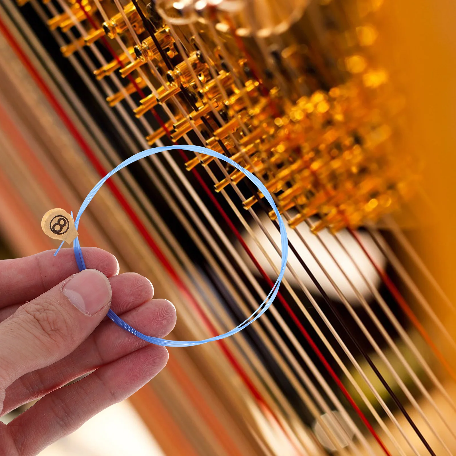 

15Pcs Lyre Strings Kit Easy Install Lightweight Harp String Replacement Set Beautiful Sound for Adults Professionals