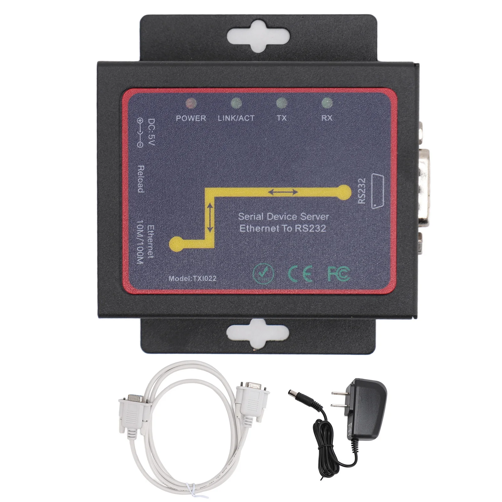 Industrial Modbus Serial RS232 RS485 RS422 to Ethernet Converter Device Server TCP/RTU/UDP RJ45 to RS232+RS485 Connector