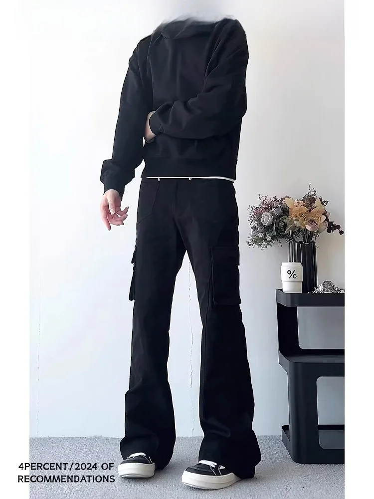 Cleanfit American Retro Multi ket Workwear Jeans Slimming High Rise Casual Pants Wide Leg Jeans mid Waist Spring Youth Trend