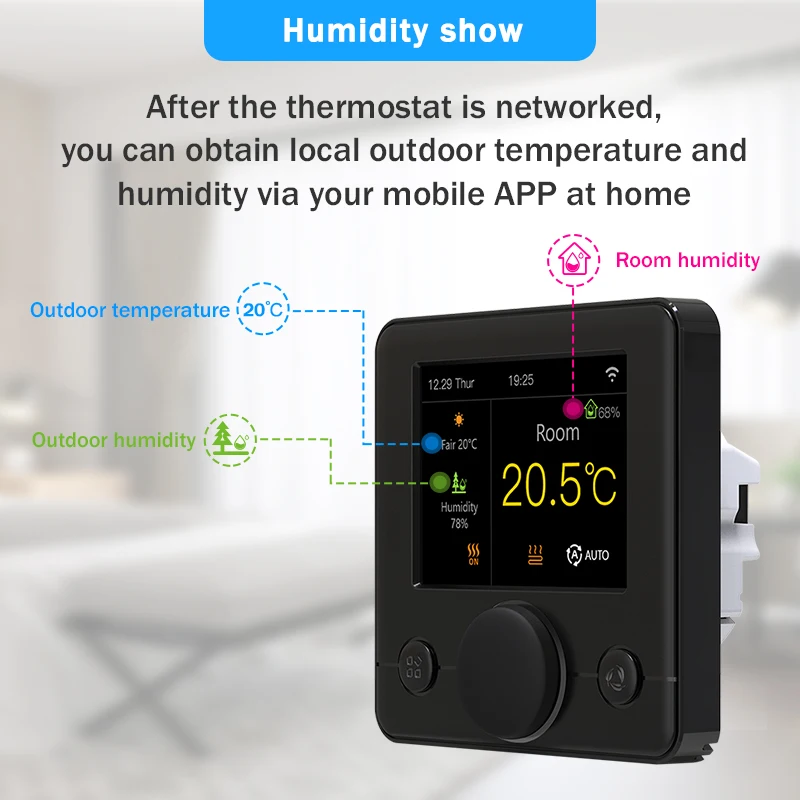 Tuya inteligente Wi-Fi Termostato, Piso elétrico Aquecimento, Água, Caldeira a Gás, Controlador de Temperatura Digital, Alexa