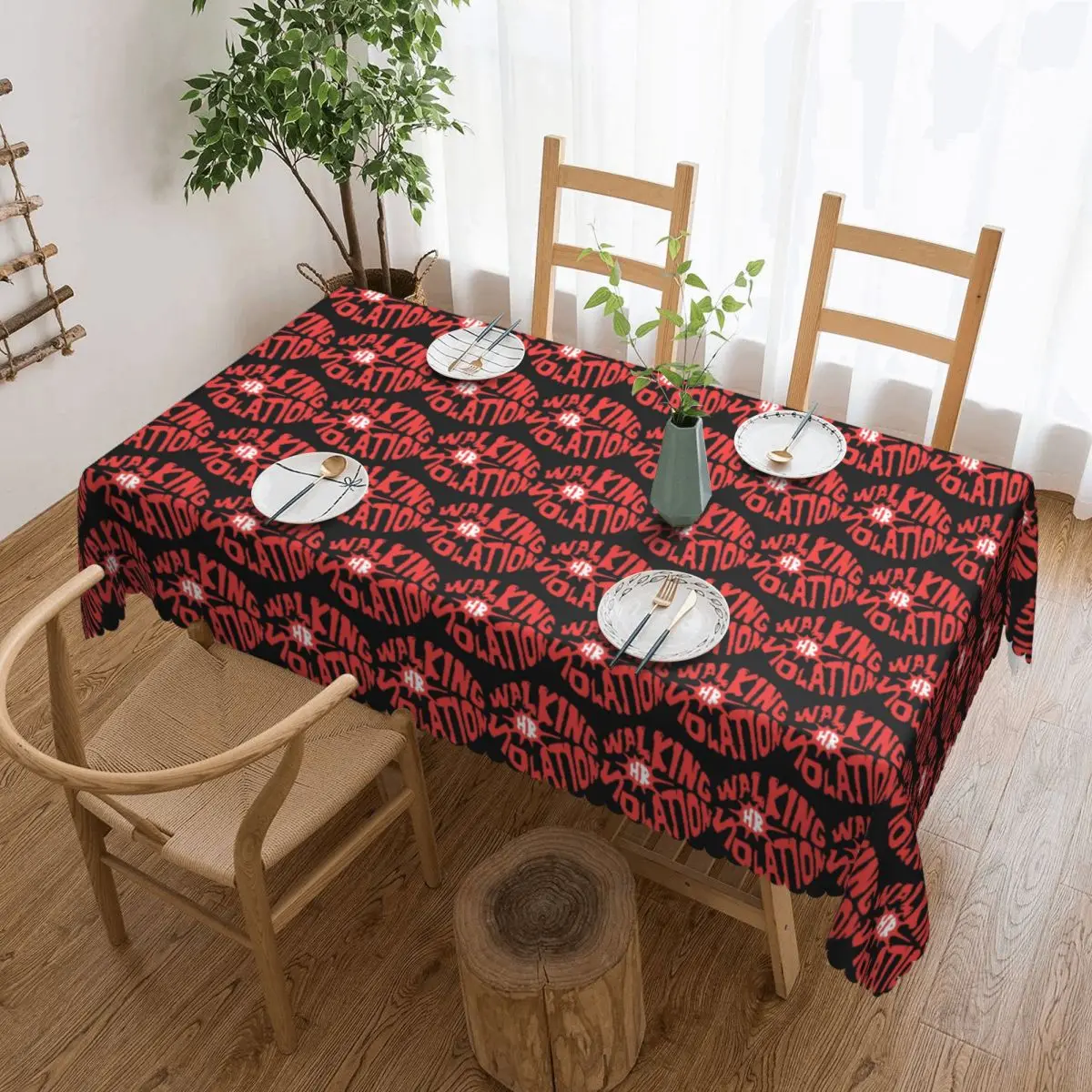 Walking HR Violation Tablecloth Restaurant Kitchen Rectangular Tablecloth Festival Party Tablecloth Outdoor Dining Table Cover