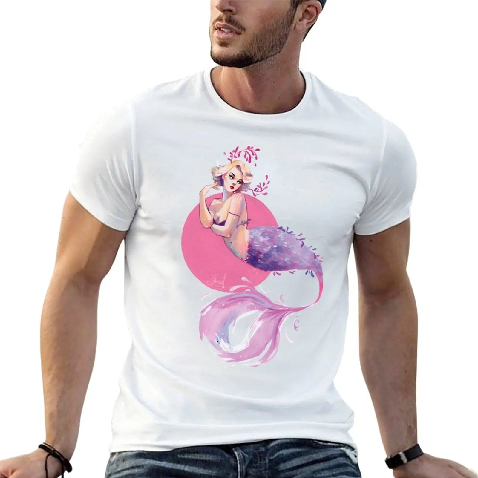 

Lavender mermaid T-Shirt t shirt man luxury black cotton t-shirt plain for man package T-Shirt