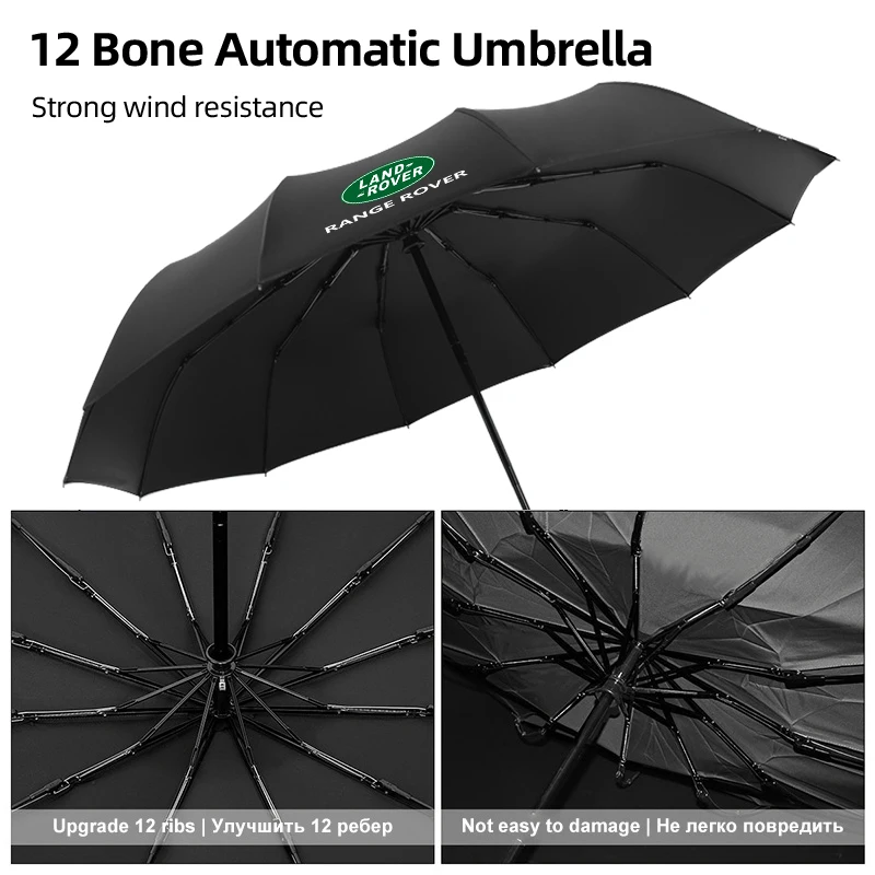 Car Folding Umbrella Portable Automatic Windproof Sunshade For Land Rover Range Rover Evoque Velar Defender Discovery Freelander